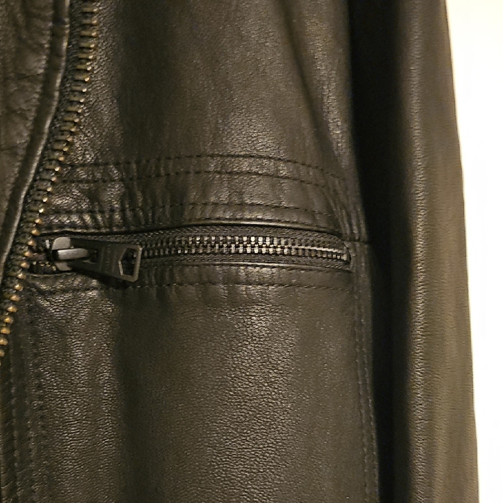 All Saints Black Leather Jacket - Picture 3 of 7
